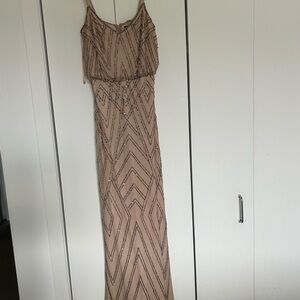 Adrianna Papell Diamond Blouson Beaded Gown